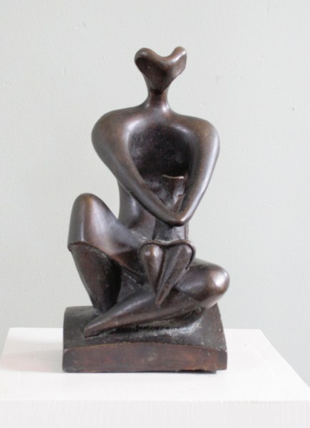 Seated mother and child: bronze Seated mother and child: bronze